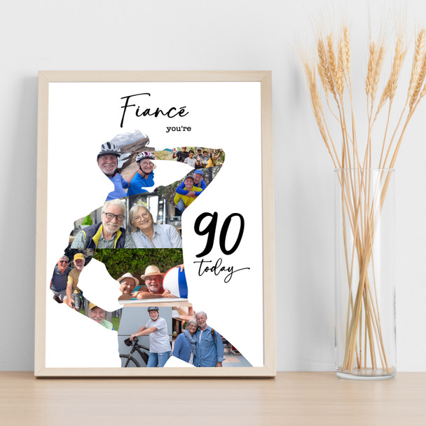 Photo Collage 90th Birthday Custom Gift For Fiancé 9-Photo Man Print Or Canvas Photo Collage 90th Birthday Custom Gift For Fiancé 9-Photo Man Print Or Canvas
