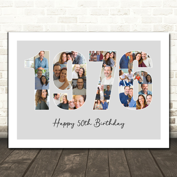 Photo Collage Grey Birthday Gift For Anyone 22-Photo Year 1976 Print Or Canvas Photo Collage Grey Birthday Gift For Anyone 22-Photo Year 1976 Print Or Canvas