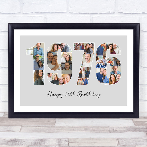 Photo Collage Grey Birthday Gift For Anyone 22-Photo Year 1976 Print Or Canvas Photo Collage Grey Birthday Gift For Anyone 22-Photo Year 1976 Print Or Canvas
