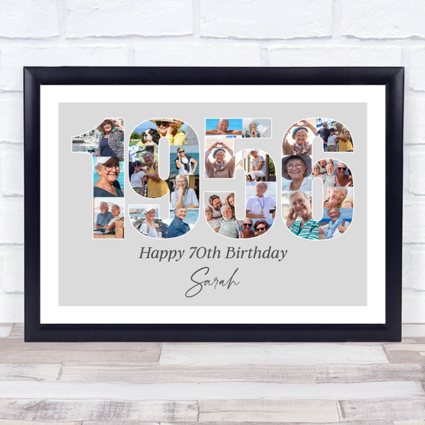Photo Collage Grey Birthday Gift For Anyone 23-Photo Year 1956 Print Or Canvas Photo Collage Grey Birthday Gift For Anyone 23-Photo Year 1956 Print Or Canvas
