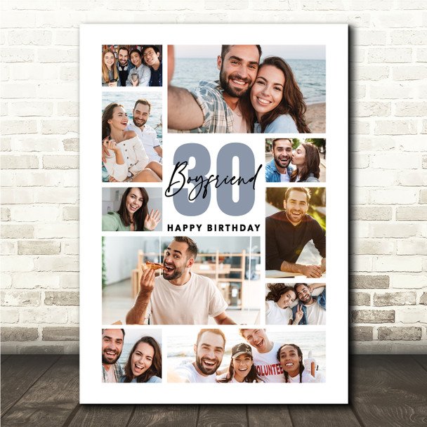 Photo Collage 30th Birthday Custom Gift For Boyfriend 10-Photo Print Or Canvas Photo Collage 30th Birthday Custom Gift For Boyfriend 10-Photo Print Or Canvas