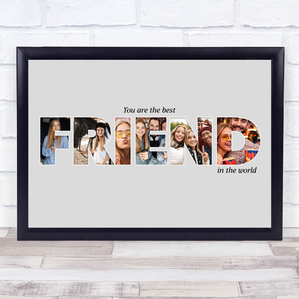 Photo Collage Grey 6-Photo Custom Gift For Friend Any Occasion Print Or Canvas