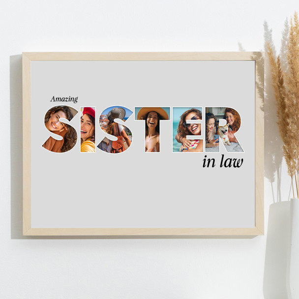 Photo Collage Grey 6-Photo Gift For Sister-In-Law Any Occasion Print Or Canvas Photo Collage Grey 6-Photo Gift For Sister-In-Law Any Occasion Print Or Canvas