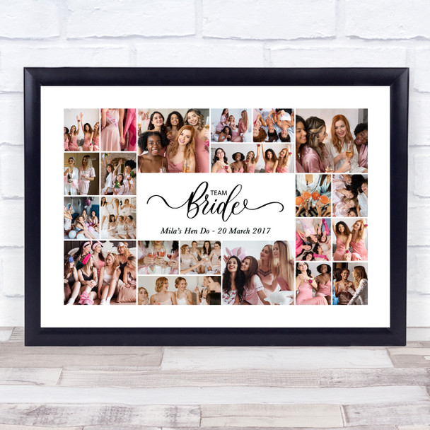 Photo Collage Hen Do Custom Gift For Bride 22-Photo Team Bride Print Or Canvas