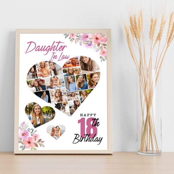 Photo Collage 18th Birthday Gift For Daughter-In-Law 19-Photo Print Canvas Photo Collage 18th Birthday Gift For Daughter-In-Law 19-Photo Print Canvas
