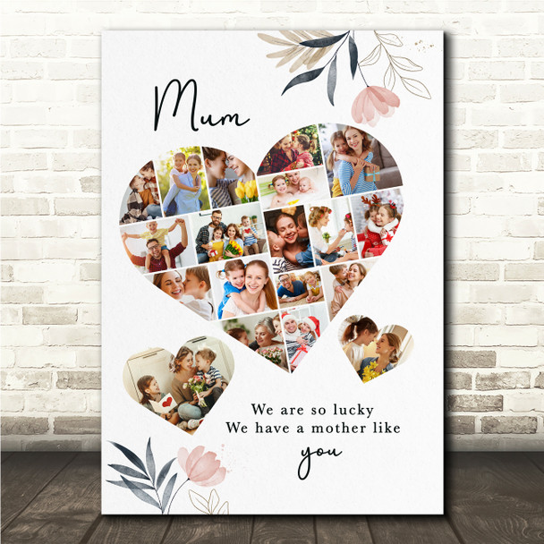 Photo Collage Mother's Day Gift For Mum 19-Photo Any Occasion Print Canvas