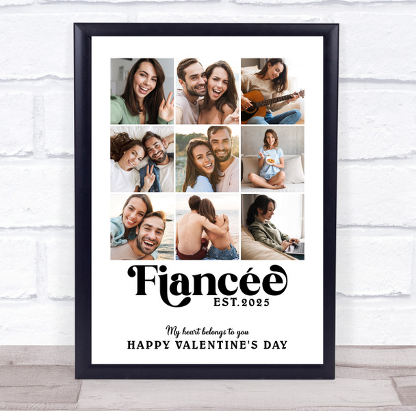 Photo Collage Valentine's Day 9-Photo Custom Gift For Fiancée Print Or Canvas