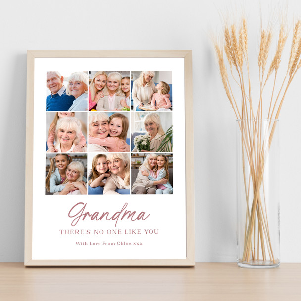 Photo Collage Custom Gift For Grandma Mother's Day 9-Photo No One Like You Print