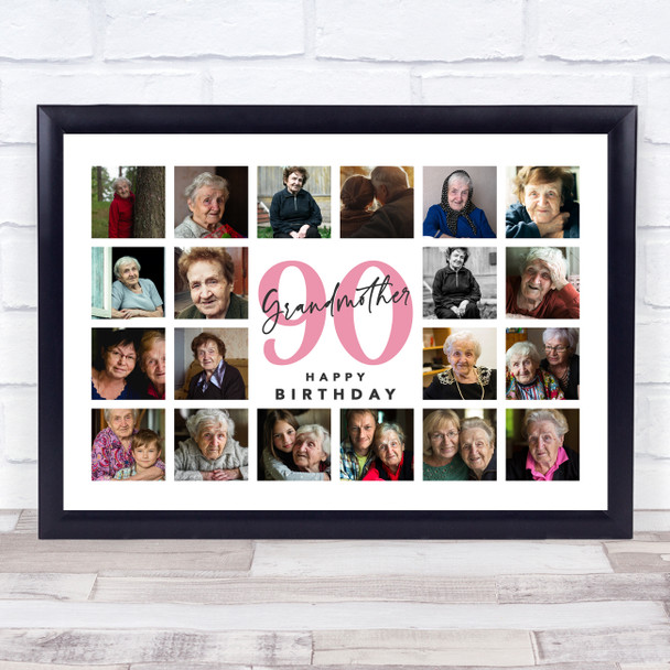 Photo Collage Print Or Canvas 90th Birthday Custom Gift For Grandmother 20-Photo Photo Collage Print Or Canvas 90th Birthday Custom Gift For Grandmother 20-Photo