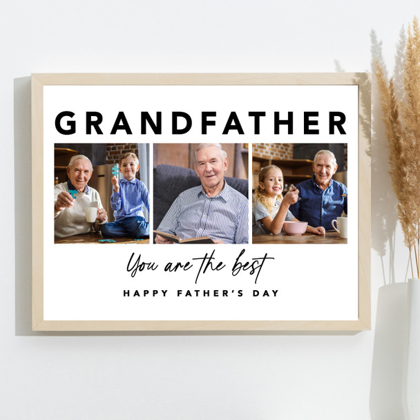Photo Collage Gift For Grandfather Father's Day 3-Photo Grandad The Best Print Photo Collage Gift For Grandfather Father's Day 3-Photo Grandad The Best Print