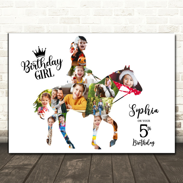 Photo Collage Kids Birthday Gift For Girls Any Age 12-Photo Girl & Horse Print Photo Collage Kids Birthday Gift For Girls Any Age 12-Photo Girl & Horse Print