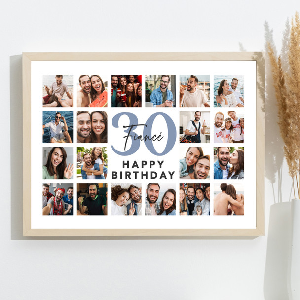 Photo Collage Print Or Canvas 30th Birthday Custom Gift For Fiancé 20-Photo Photo Collage Print Or Canvas 30th Birthday Custom Gift For Fiancé 20-Photo