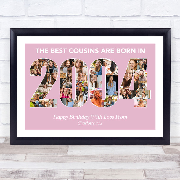 Photo Collage Pink Birthday Gift For Cousin Female 35-Photo Year 2004 Print Photo Collage Pink Birthday Gift For Cousin Female 35-Photo Year 2004 Print