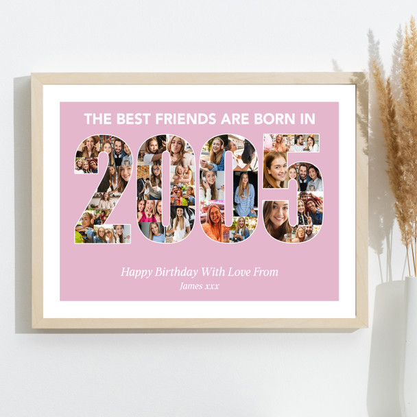 Photo Collage Pink Birthday Gift For Female Friend 33-Photo Year 2005 Print Photo Collage Pink Birthday Gift For Female Friend 33-Photo Year 2005 Print