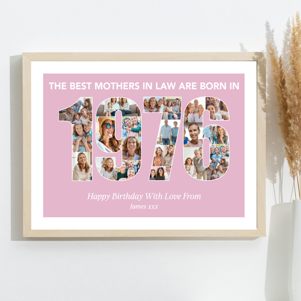 Photo Collage Pink Birthday Gift For Mother-In-Law 23-Photo Year 1976 Print Photo Collage Pink Birthday Gift For Mother-In-Law 23-Photo Year 1976 Print