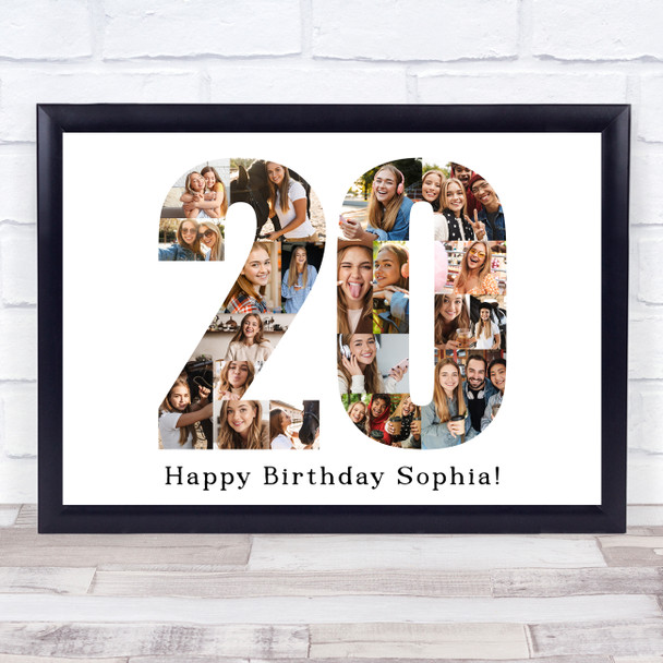 Photo Collage Print Or Canvas 20th Birthday Gift For Her 20-Photo Number 20 Photo Collage Print Or Canvas 20th Birthday Gift For Her 20-Photo Number 20