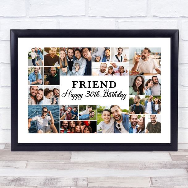 Photo Collage Print Or Canvas 30th Birthday Custom Gift For Friend 22-Photo Photo Collage Print Or Canvas 30th Birthday Custom Gift For Friend 22-Photo