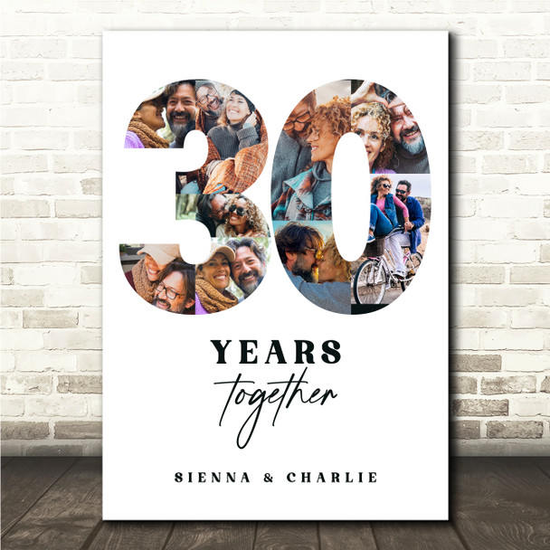 Photo Collage 30th Wedding Anniversary Gift 9-Photo 30 Years Together Print