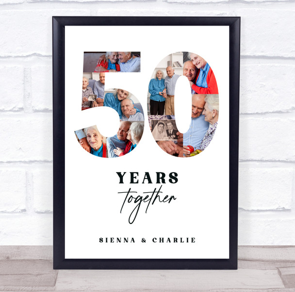 Photo Collage 50th Wedding Anniversary Gift 9-Photo 50 Years Together Print