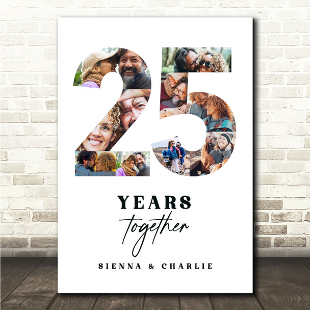 Photo Collage 25th Wedding Anniversary Gift 9-Photo 25 Years Together Print