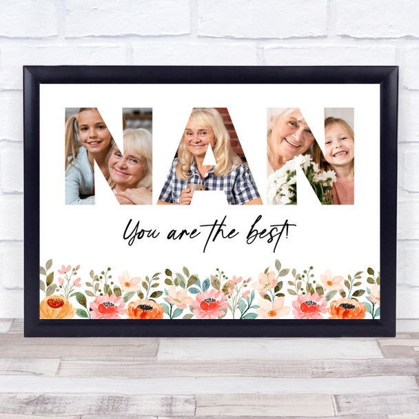 Photo Collage Gift For Nan Mother's Day 3-Photo Nan You Are The Best Print