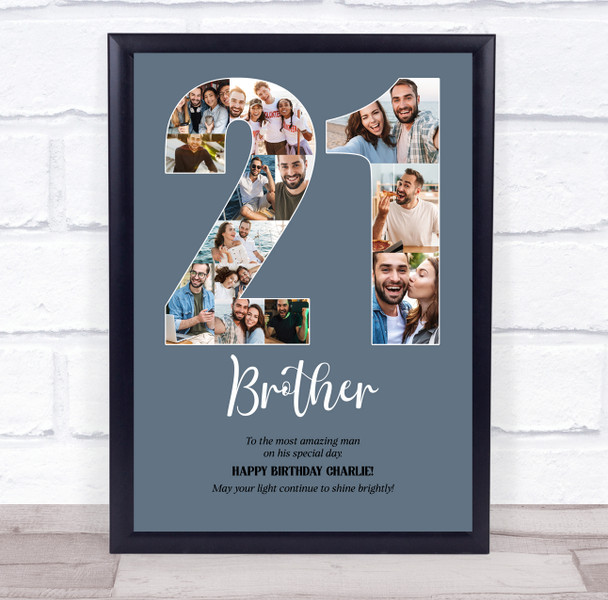 Photo Collage Print Or Canvas 21st Birthday 13-Photo Birthday Gift For Him