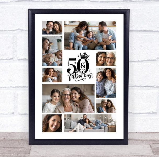 Photo Collage 50th Birthday Gift For Anyone 10-Photo 50th Birthday Print Canvas Photo Collage 50th Birthday Gift For Anyone 10-Photo 50th Birthday Print Canvas