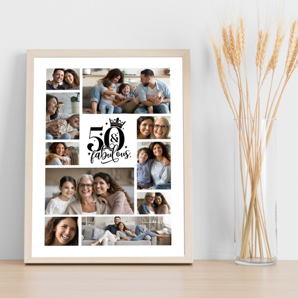Photo Collage 50th Birthday Gift For Anyone 10-Photo 50th Birthday Print Canvas Photo Collage 50th Birthday Gift For Anyone 10-Photo 50th Birthday Print Canvas