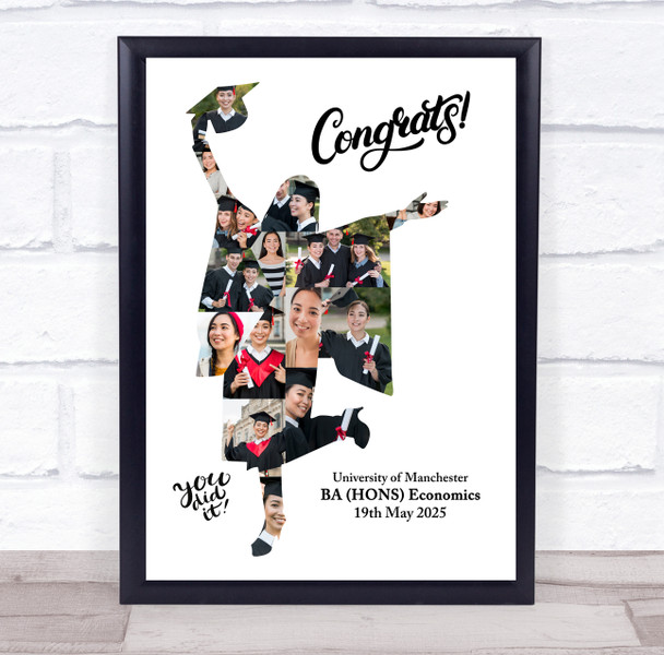 Photo Collage Graduation Gift For Student 15-Photo Female Graduate Print Canvas