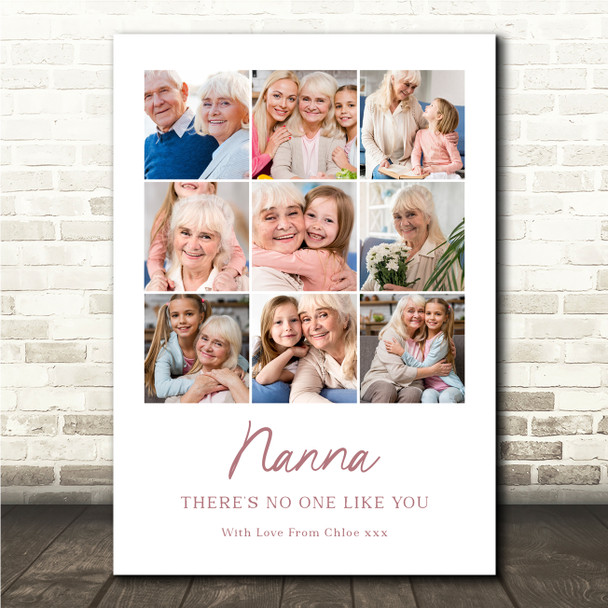 Photo Collage Gift For Nanna Mother's Day 9-Photo No One Like You Print Canvas