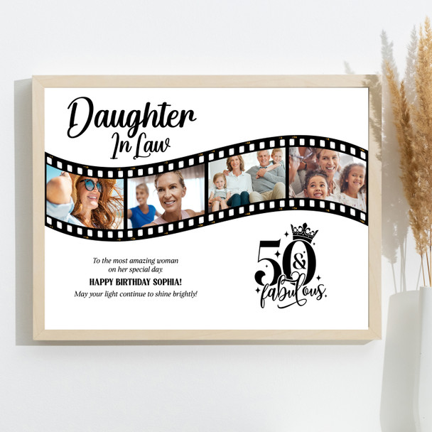 Photo Collage 50th Birthday Gift For Daughter-In-Law 4-Photo Film Print Canvas Photo Collage 50th Birthday Gift For Daughter-In-Law 4-Photo Film Print Canvas