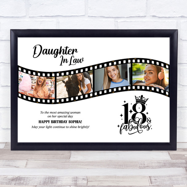 Photo Collage 18th Birthday Gift For Daughter-In-Law 4-Photo Film Print Canvas Photo Collage 18th Birthday Gift For Daughter-In-Law 4-Photo Film Print Canvas