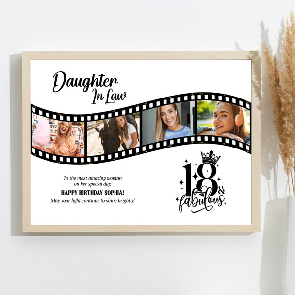 Photo Collage 18th Birthday Gift For Daughter-In-Law 4-Photo Film Print Canvas Photo Collage 18th Birthday Gift For Daughter-In-Law 4-Photo Film Print Canvas