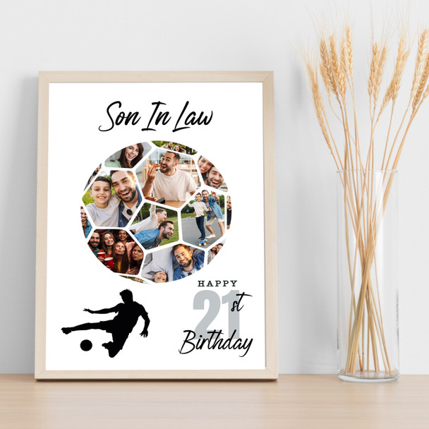 Photo Collage 21st Birthday Gift For Son-In-Law 14-Photo Football Print Canvas Photo Collage 21st Birthday Gift For Son-In-Law 14-Photo Football Print Canvas