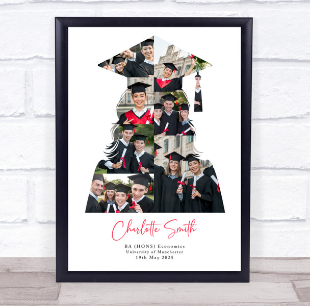 Photo Collage Graduation Gift For Student 8-Photo Female Graduate Print Canvas