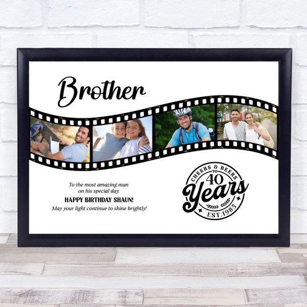 Photo Collage 40th Birthday Gift For Brother 4-Photo Camera Film Print Or Canvas Photo Collage 40th Birthday Gift For Brother 4-Photo Camera Film Print Or Canvas