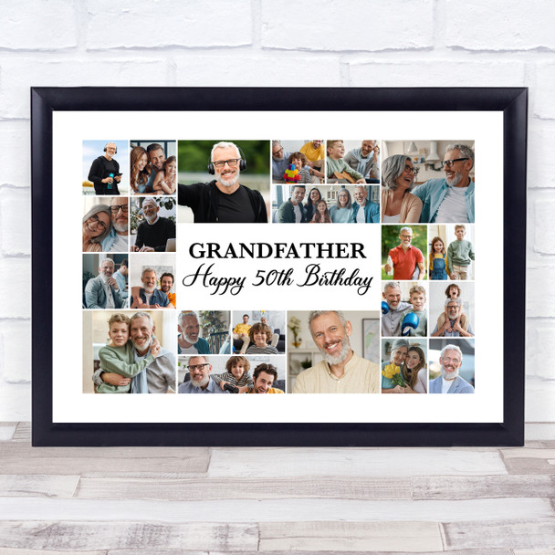 Photo Collage 50th Birthday Custom Gift For Grandfather 22-Photo Print Or Canvas