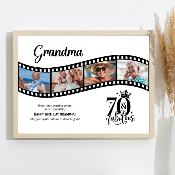 Photo Collage 70th Birthday Gift For Grandma 4-Photo Camera Film Print Or Canvas Photo Collage 70th Birthday Gift For Grandma 4-Photo Camera Film Print Or Canvas