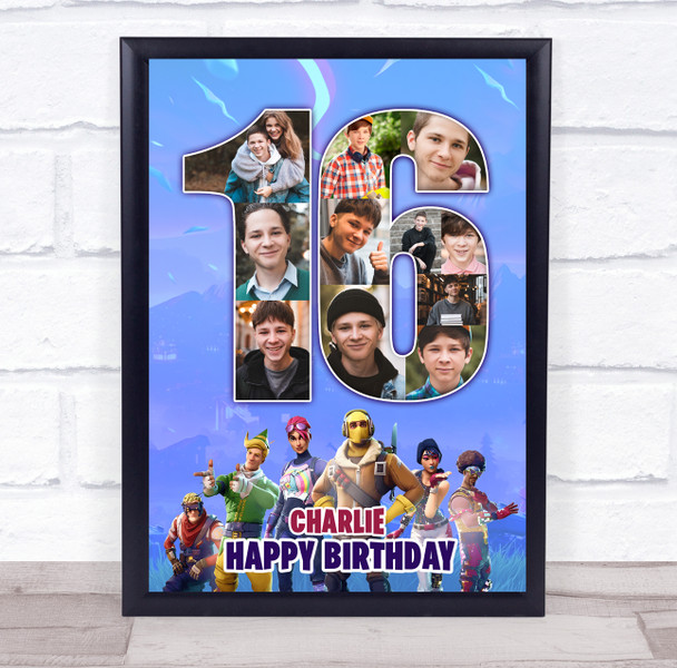 Photo Collage 11-Photo 16th Birthday Gift For Teen Boys Fortnite Print Or Canvas Photo Collage 11-Photo 16th Birthday Gift For Teen Boys Fortnite Print Or Canvas