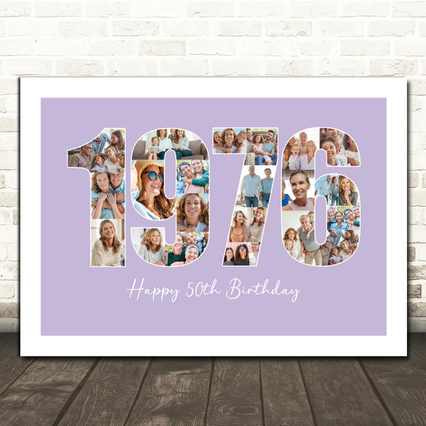 Photo Collage Purple Birthday Gift For Anyone 21-Photo Year 1976 Print Or Canvas Photo Collage Purple Birthday Gift For Anyone 21-Photo Year 1976 Print Or Canvas