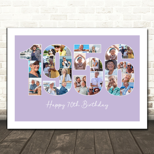 Photo Collage Purple Birthday Gift For Anyone 23-Photo Year 1956 Print Or Canvas Photo Collage Purple Birthday Gift For Anyone 23-Photo Year 1956 Print Or Canvas