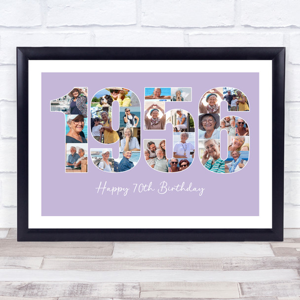 Photo Collage Purple Birthday Gift For Anyone 23-Photo Year 1956 Print Or Canvas Photo Collage Purple Birthday Gift For Anyone 23-Photo Year 1956 Print Or Canvas