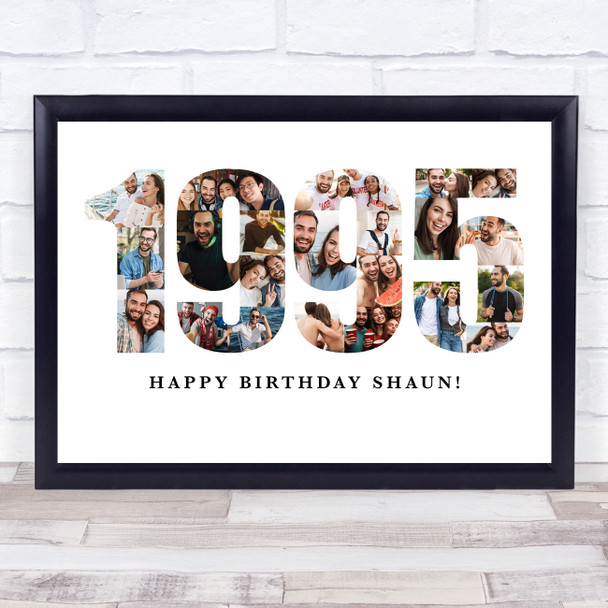 Photo Collage White Photo Birthday Custom Gift For Him Year 1995 Print Or Canvas