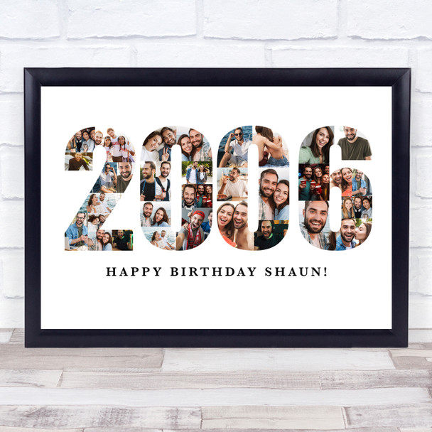 Photo Collage White Photo Birthday Custom Gift For Him Year 2006 Print Or Canvas