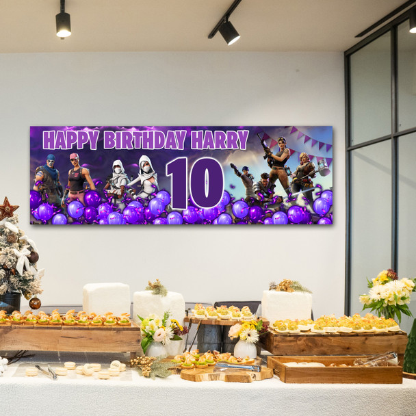 Personalised Party Banner For Kids Birthday Fortnite Any Age