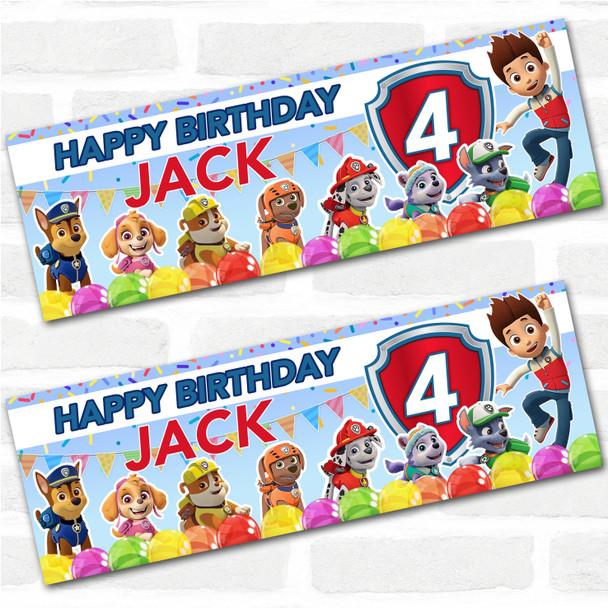 Personalised Party Banner For Kids Birthday Paw Patrol Any Age