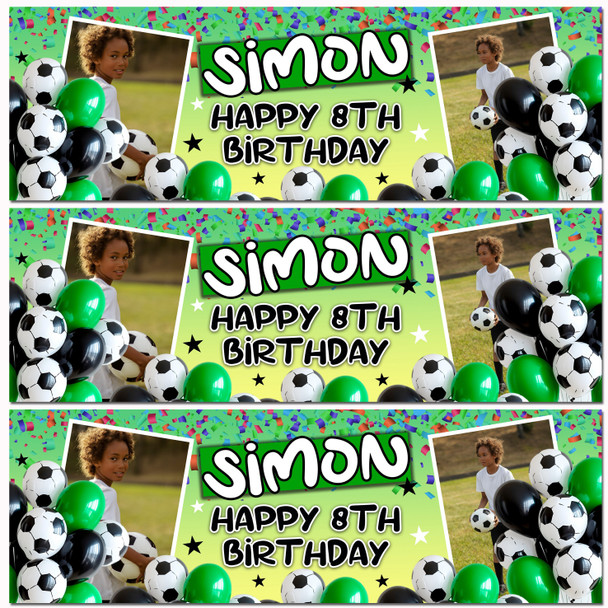 Personalised Party Banner For Kids Birthday Boys Football With Photo Any Age Personalised Party Banner For Kids Birthday Boys Football With Photo Any Age
