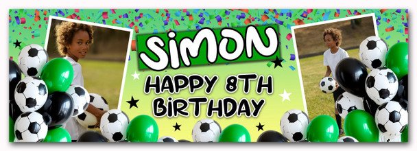 Personalised Party Banner For Kids Birthday Boys Football With Photo Any Age Personalised Party Banner For Kids Birthday Boys Football With Photo Any Age