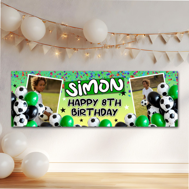 Personalised Party Banner For Kids Birthday Boys Football With Photo Any Age Personalised Party Banner For Kids Birthday Boys Football With Photo Any Age