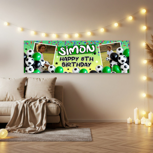 Personalised Party Banner For Kids Birthday Boys Football With Photo Any Age Personalised Party Banner For Kids Birthday Boys Football With Photo Any Age